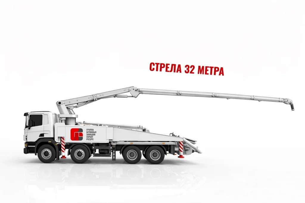 Автобетононасос со стрелой 32 м для подачи бетона в Раменском и области